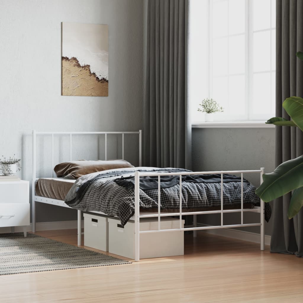 foto del prodotto giroletto con testiera e pediera metallo bianco 107x203 cmcod mxl 105591