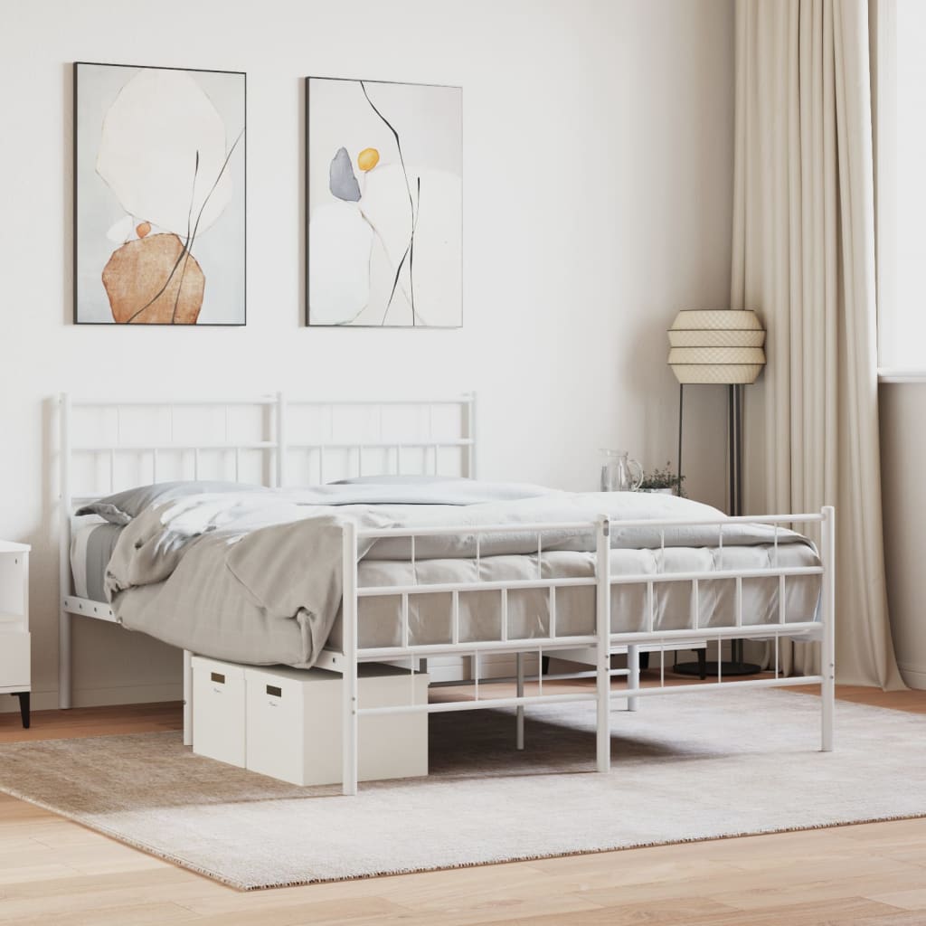 foto del prodotto giroletto con testiera e pediera metallo bianco 120x200 cmcod mxl 83312