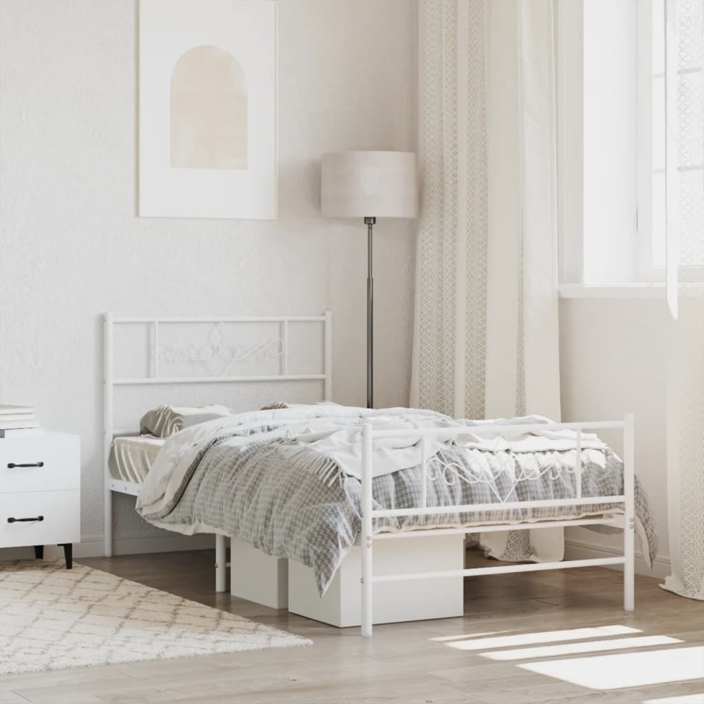 foto del prodotto giroletto con testiera e pediera metallo bianco 80x200 cmcod mxl 105833