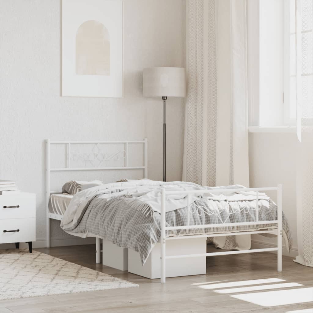 foto del prodotto giroletto con testiera e pediera metallo bianco 90x190 cmcod mxl 81920