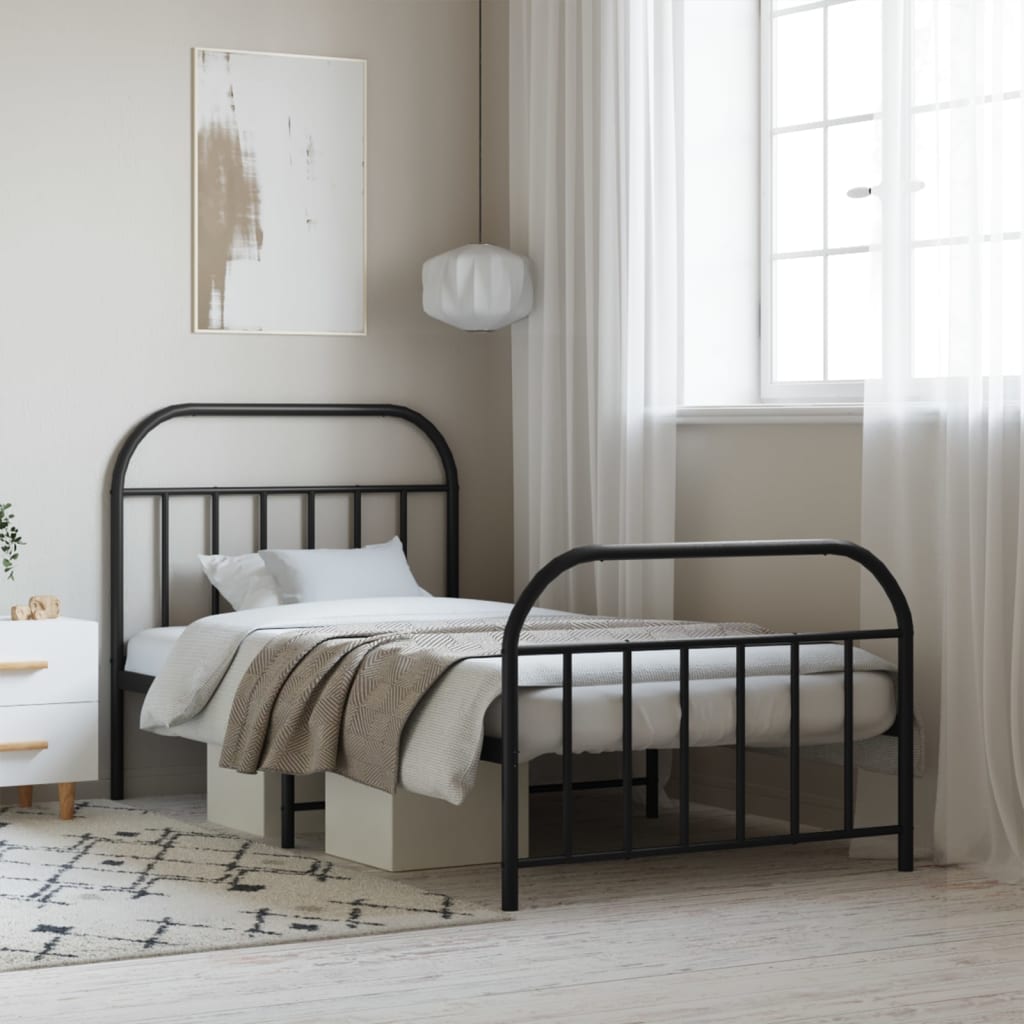 foto del prodotto giroletto con testiera e pediera metallo nero 107x203 cmcod mxl 81646