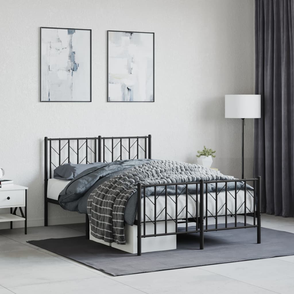 foto del prodotto giroletto con testiera e pediera metallo nero 120x190 cmcod mxl 109611