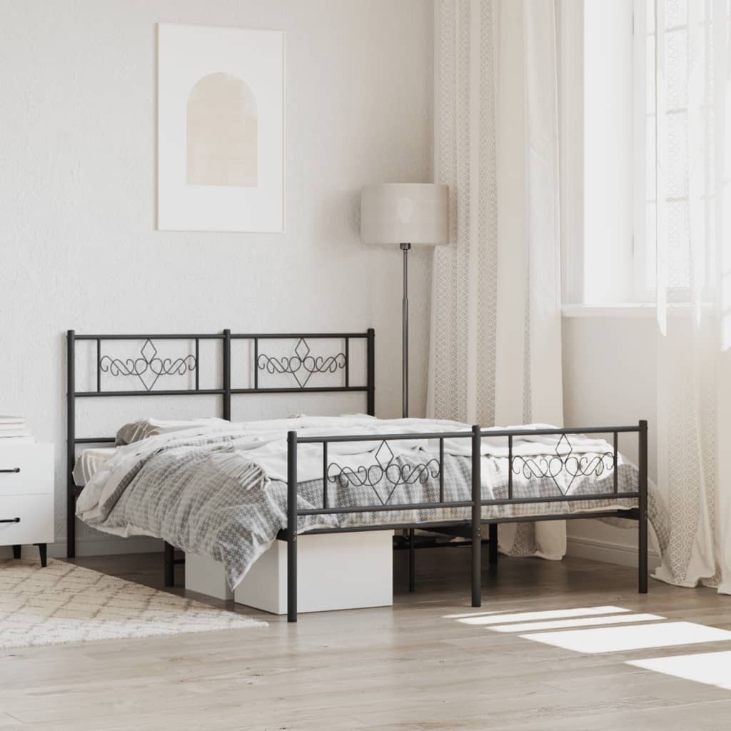 foto del prodotto giroletto con testiera e pediera metallo nero 120x190 cmcod mxl 81902