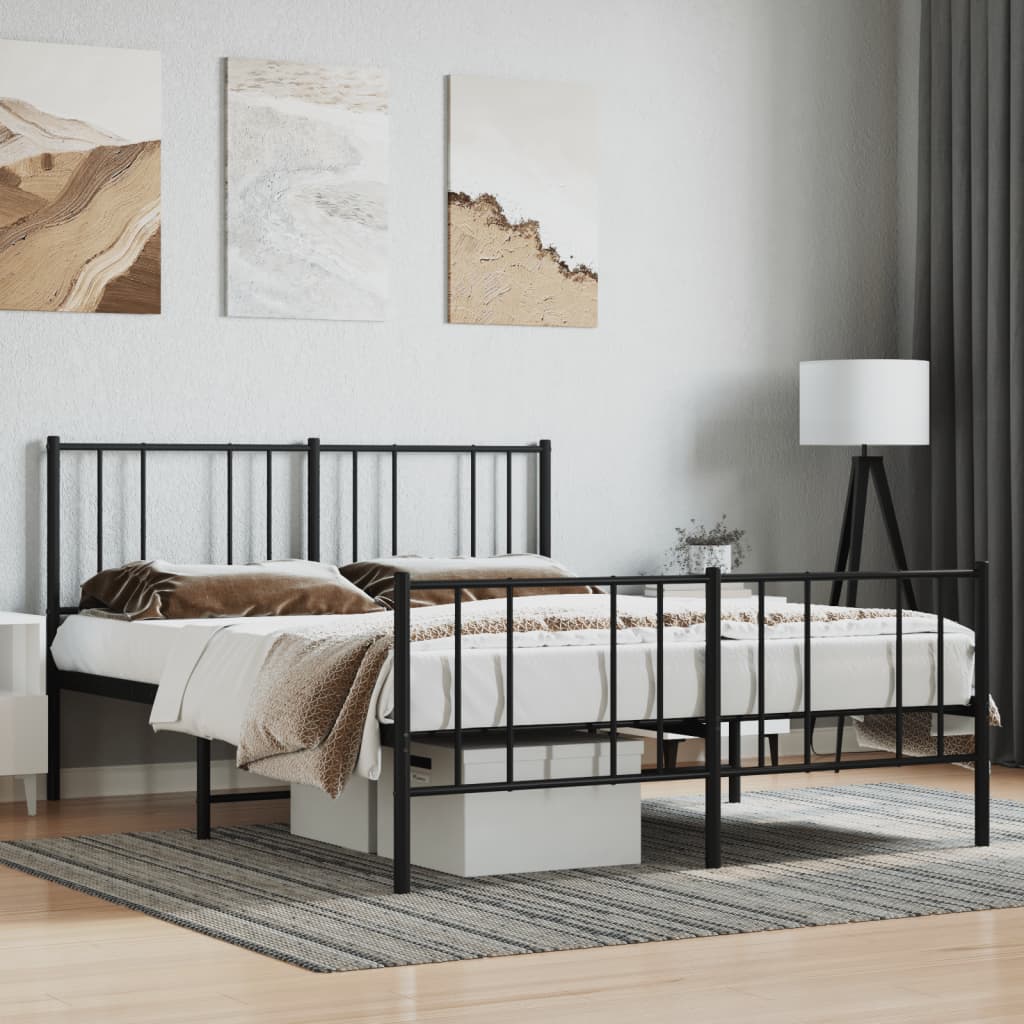 foto del prodotto giroletto con testiera e pediera metallo nero 140x200 cmcod mxl 103274