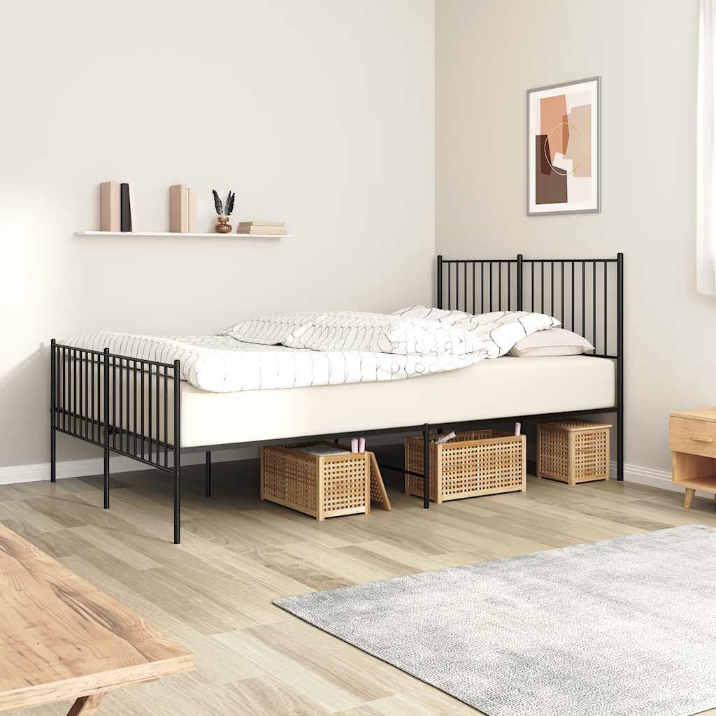 foto del prodotto giroletto con testiera e pediera metallo nero 140x200 cmcod mxl 105709