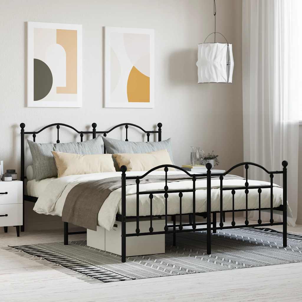 foto del prodotto giroletto con testiera e pediera metallo nero 140x200 cmcod mxl 131781