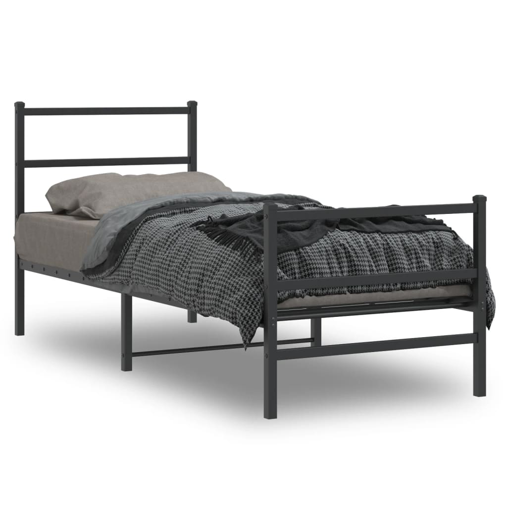 foto del prodotto giroletto con testiera e pediera metallo nero 80x200 cmcod mxl 134512