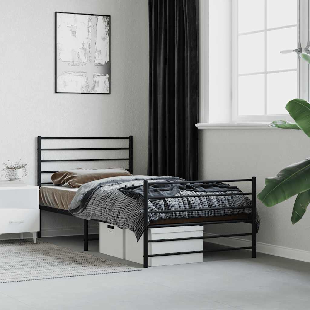 foto del prodotto giroletto con testiera e pediera metallo nero 90x200 cmcod mxl 128213