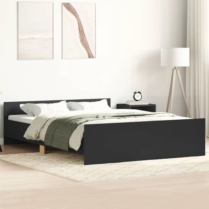 foto del prodotto giroletto con testiera e pediera nero 140x200 cm vidaxl