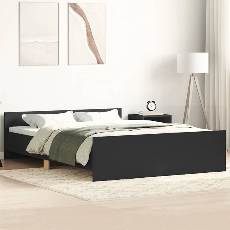 foto del prodotto giroletto con testiera e pediera nero 150x200 cm vidaxl