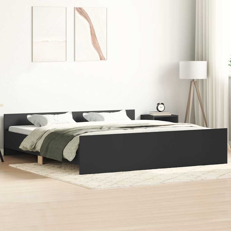 foto del prodotto giroletto con testiera e pediera nero 160x200 cm vidaxl