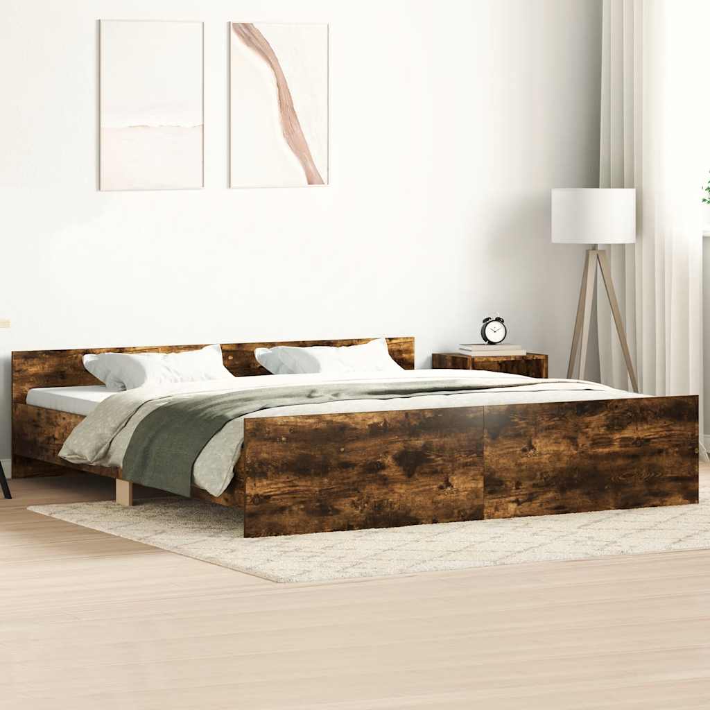 foto del prodotto giroletto con testiera e pediera rovere fumo 200x200 cmcod mxl 84032