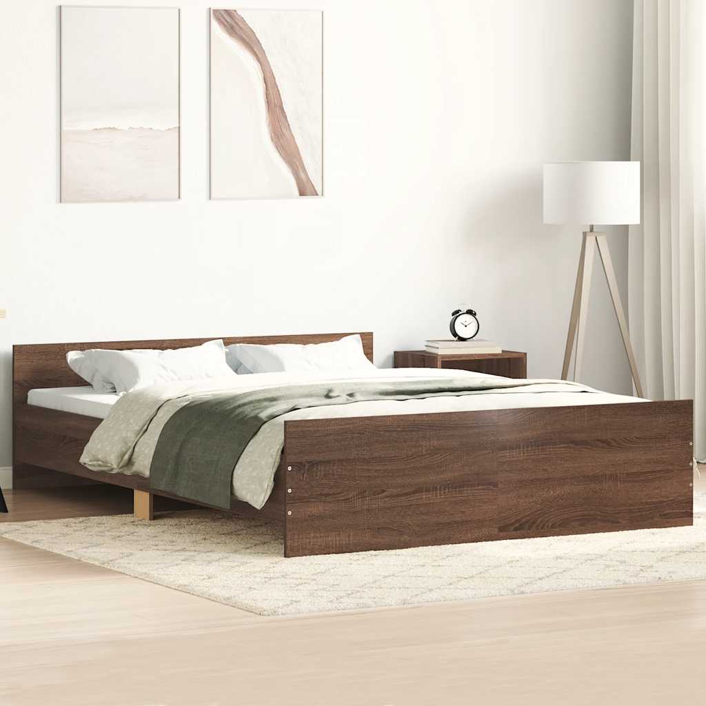 foto del prodotto giroletto con testiera e pediera rovere marrone 150x200 cmcod mxl 108011