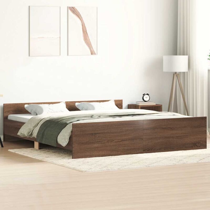foto del prodotto giroletto con testiera e pediera rovere marrone 200x200 cm vidaxl