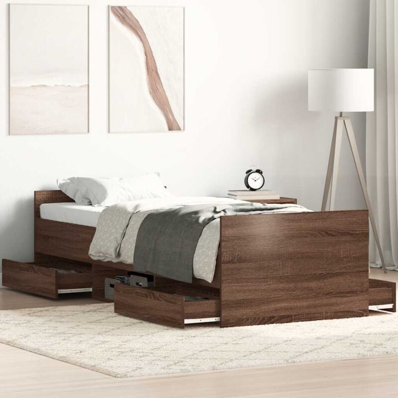 foto del prodotto giroletto con testiera e pediera rovere marrone 75x190 cm vidaxl