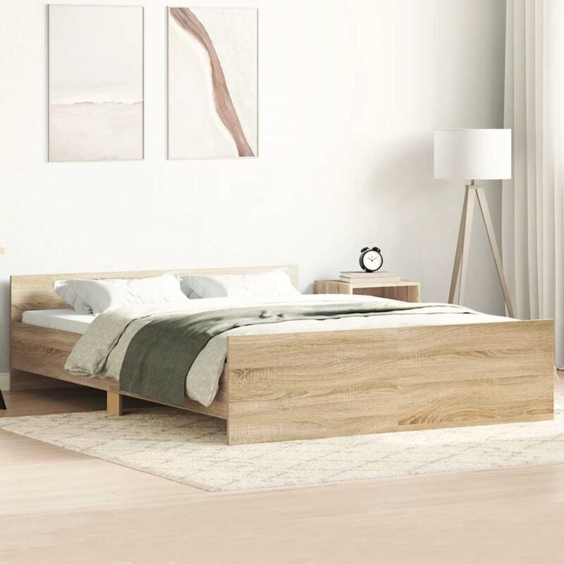 foto del prodotto giroletto con testiera e pediera rovere sonoma 120x190 cm vidaxl