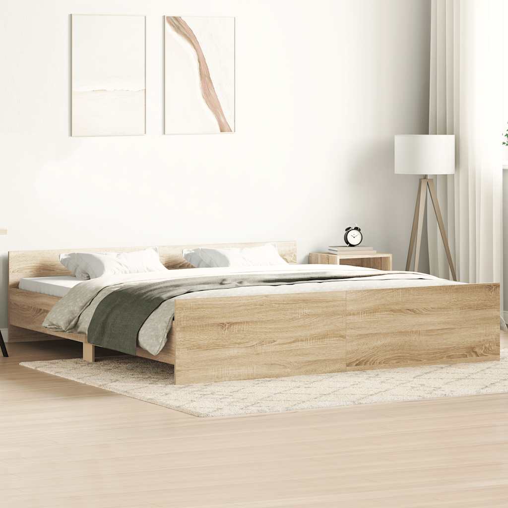 foto del prodotto giroletto con testiera e pediera rovere sonoma 200x200 cmcod mxl 84031