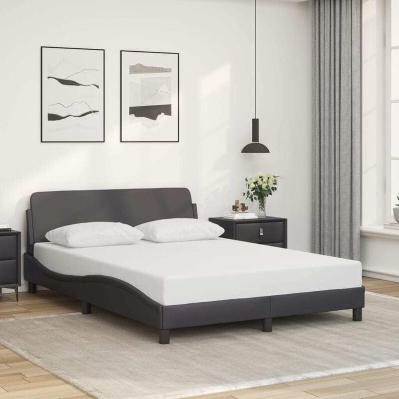 foto del prodotto giroletto con testiera grigio 140x200 cm in similpelle vidaxl 548472