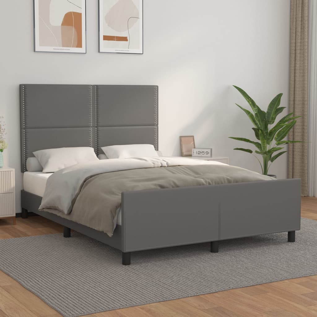 foto del prodotto giroletto con testiera grigio 140x200 cm in similpellecod mxl 73936