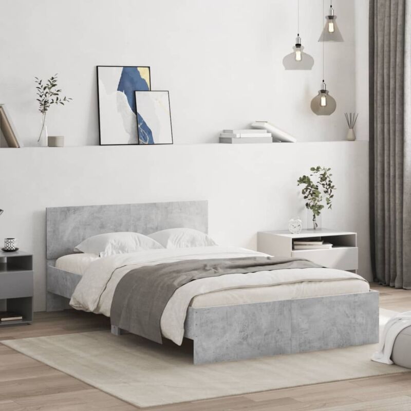 foto del prodotto giroletto con testiera grigio cemento 120x190 cm vidaxl