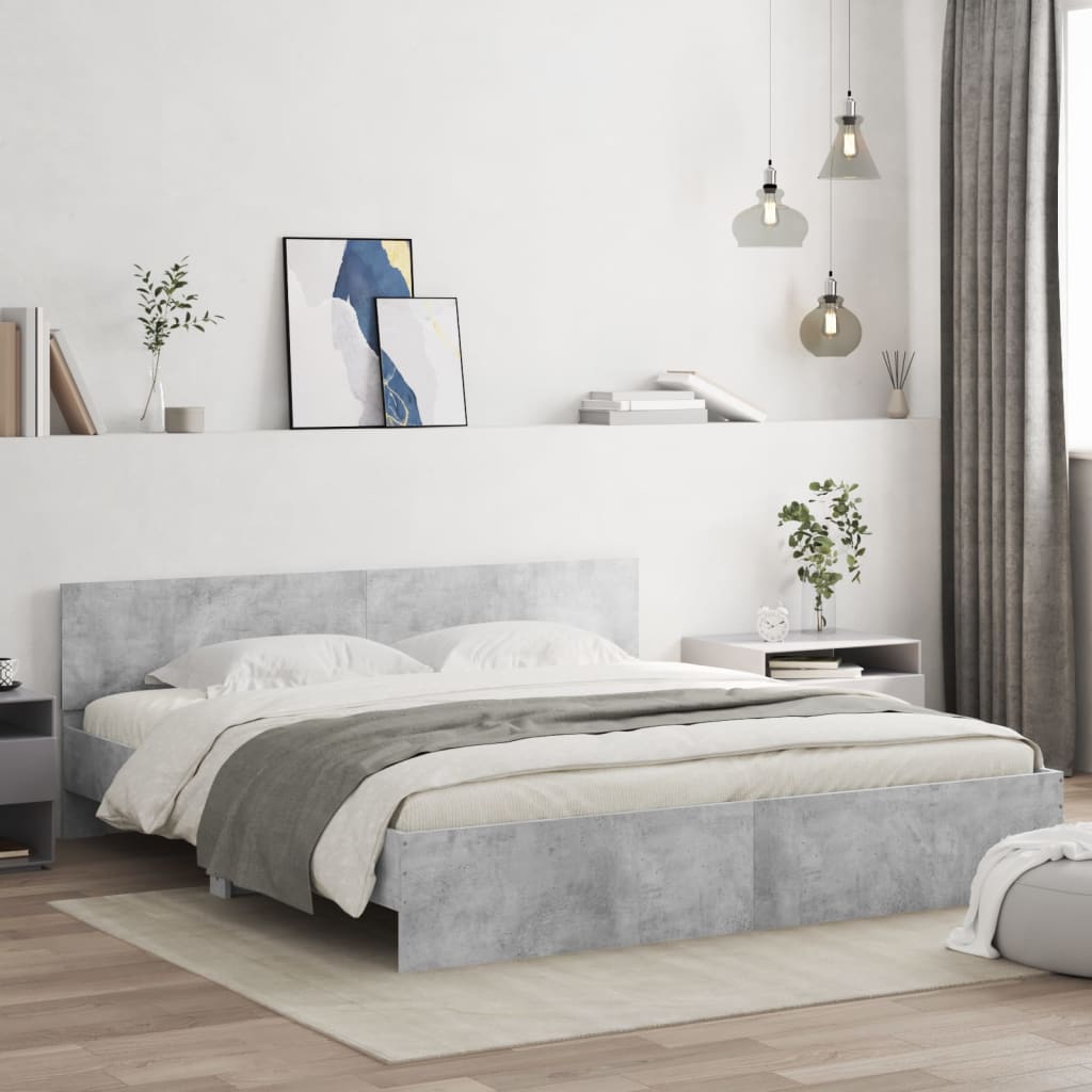 foto del prodotto giroletto con testiera grigio cemento 160x200 cm vidaxl