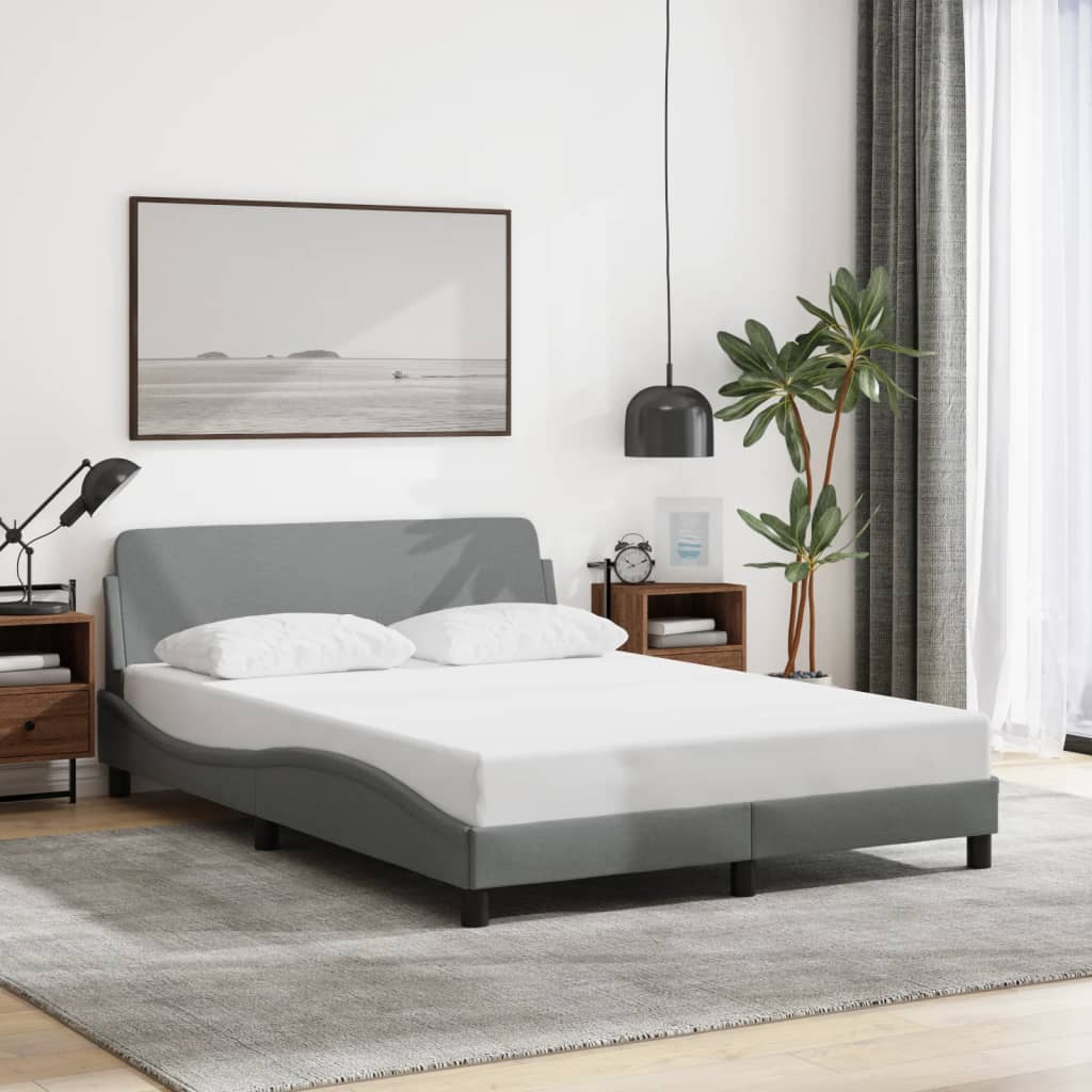 foto del prodotto giroletto con testiera grigio chiaro 140x190 cm in tessutocod mxl 89665
