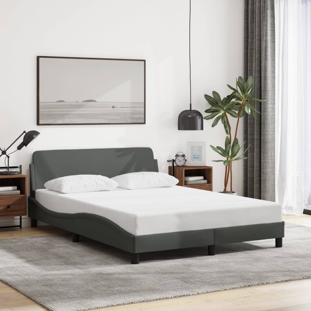 foto del prodotto giroletto con testiera grigio scuro 120x200 cm in tessutocod mxl 90477