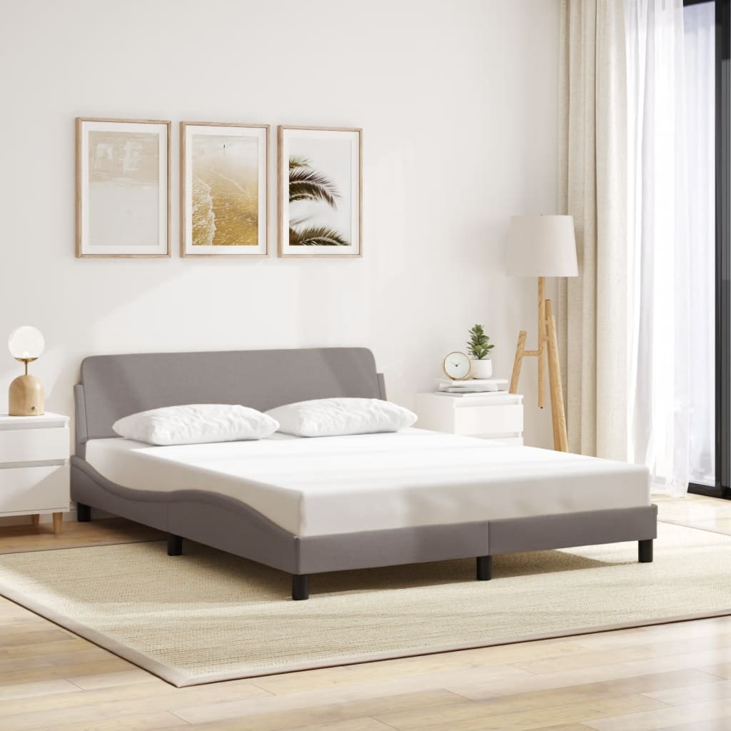 foto del prodotto giroletto con testiera grigio tortora 160x200 cm in tessutocod mxl 90264