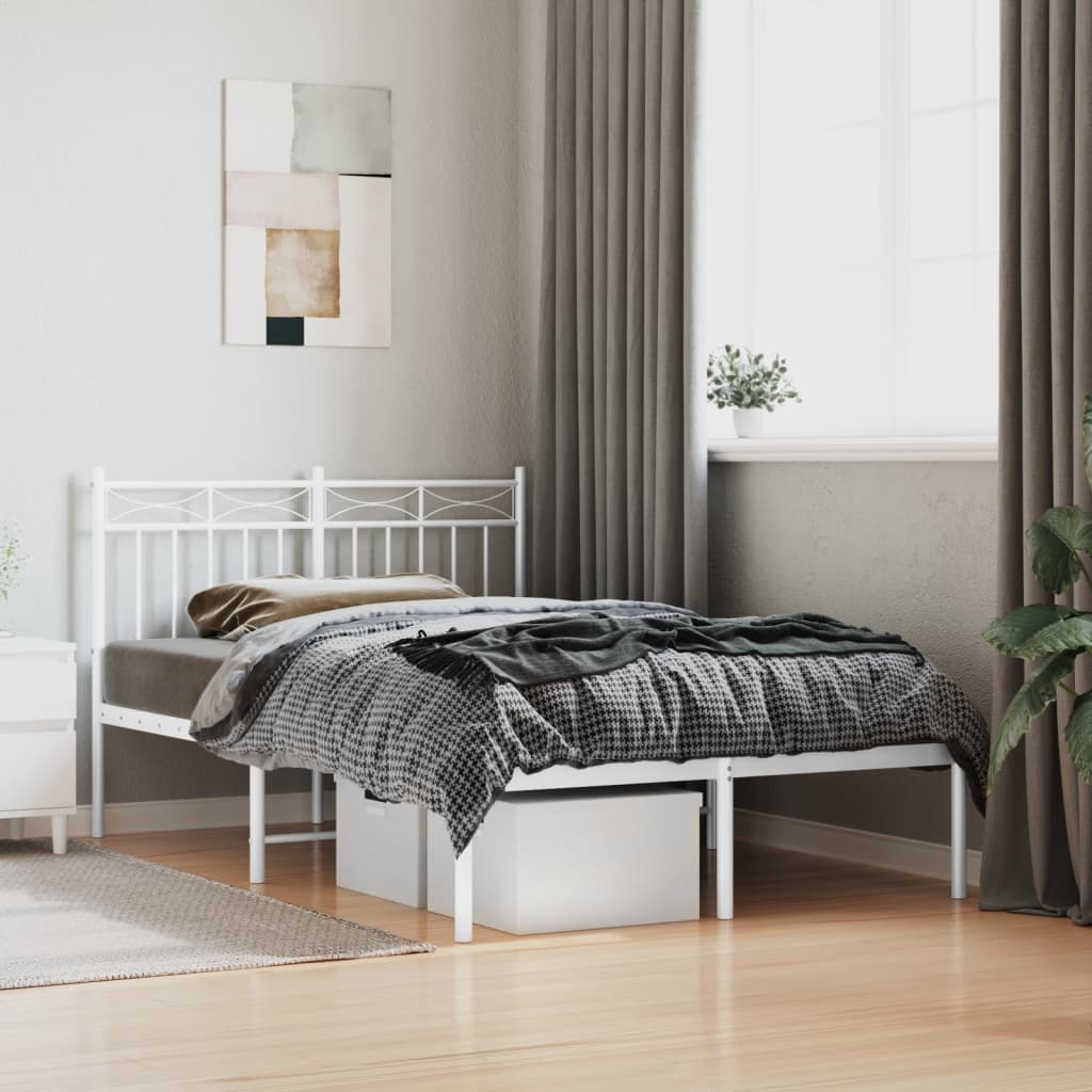 foto del prodotto giroletto con testiera in metallo bianco 120x200 cmcod mxl 107916