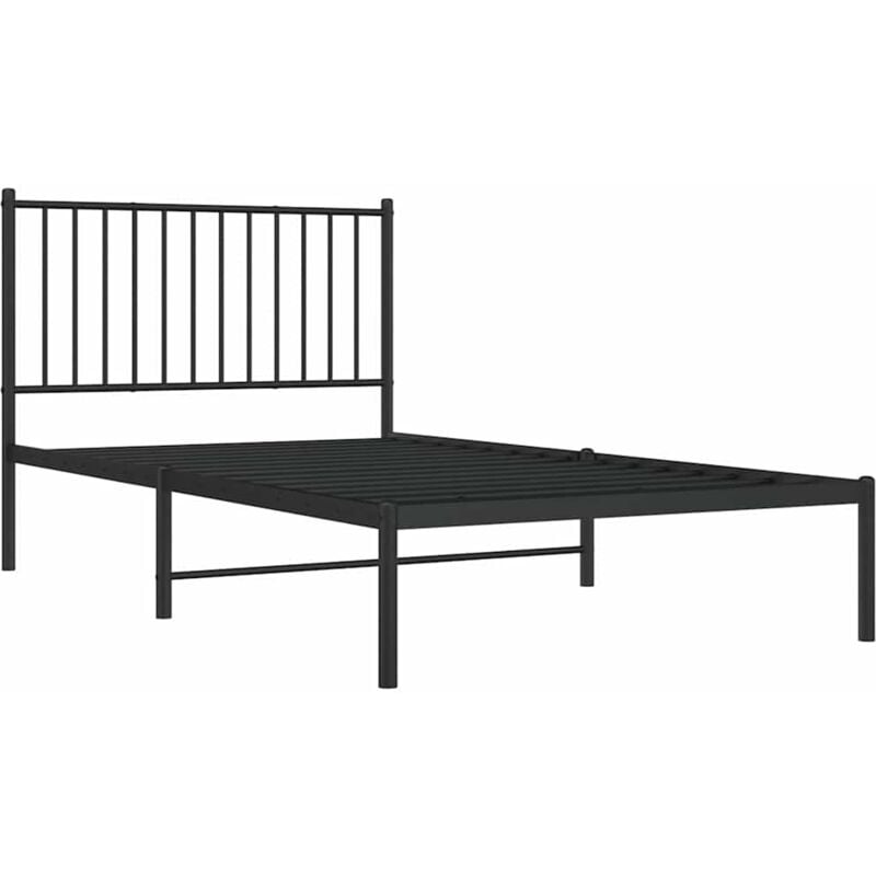 foto del prodotto giroletto con testiera in metallo nero 100x190 cm vidaxl