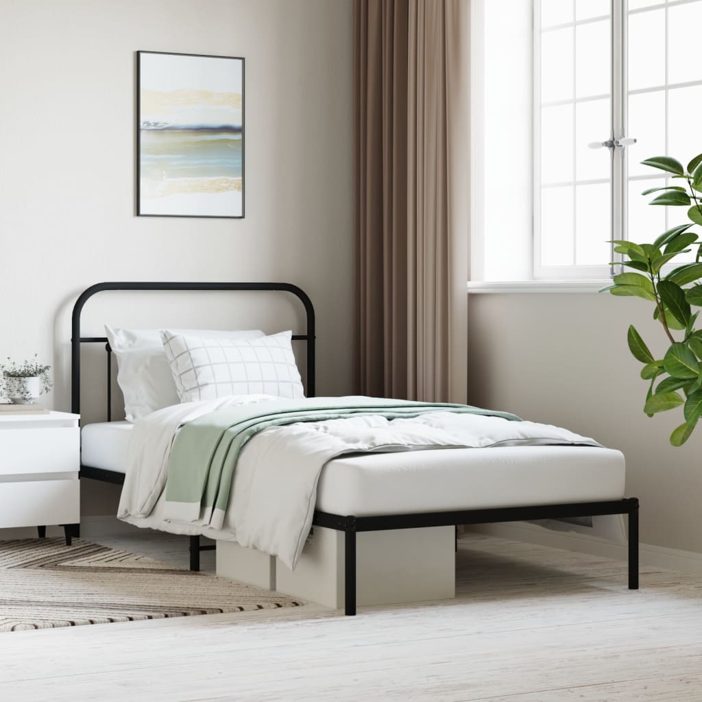 foto del prodotto giroletto con testiera in metallo nero 107x203 cmcod mxl 105530