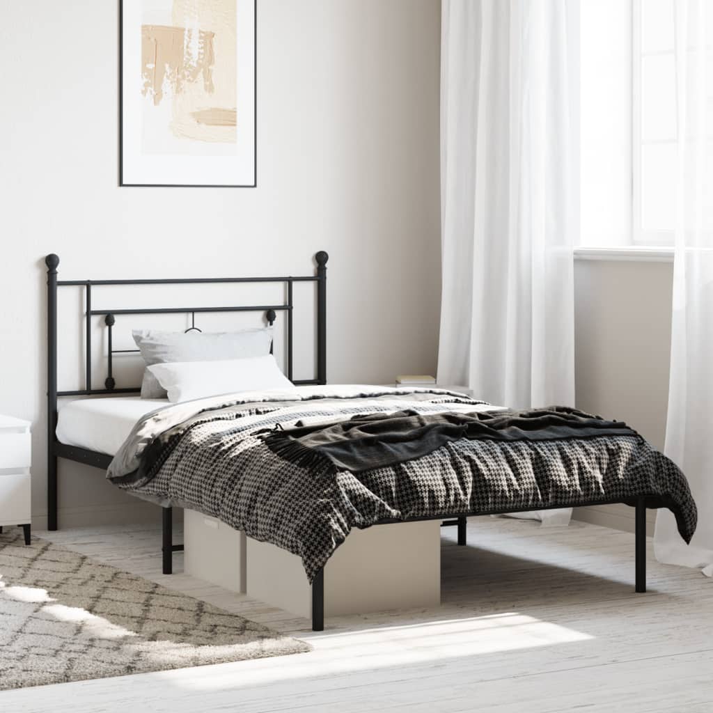 foto del prodotto giroletto con testiera in metallo nero 107x203 cmcod mxl 109684