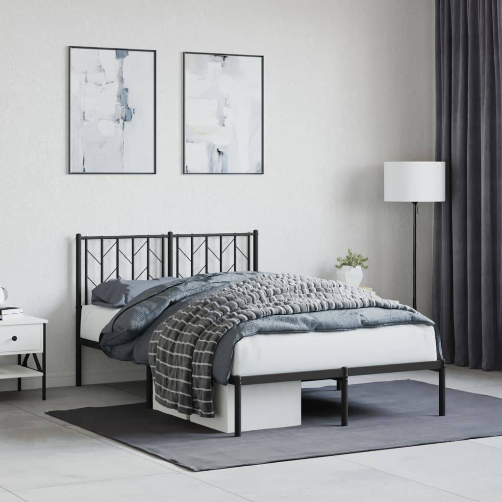 foto del prodotto giroletto con testiera in metallo nero 120x190 cmcod mxl 133593