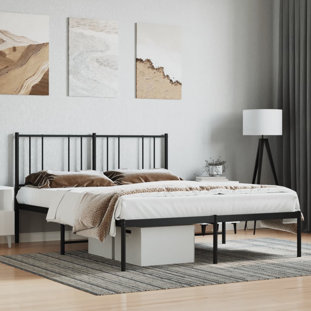 foto del prodotto giroletto con testiera in metallo nero 120x200 cmcod mxl 103183