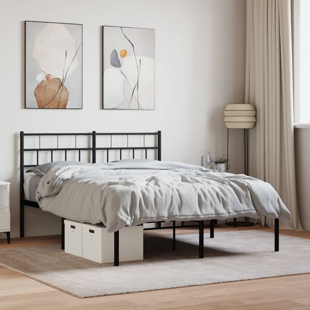 foto del prodotto giroletto con testiera in metallo nero 120x200 cmcod mxl 107155