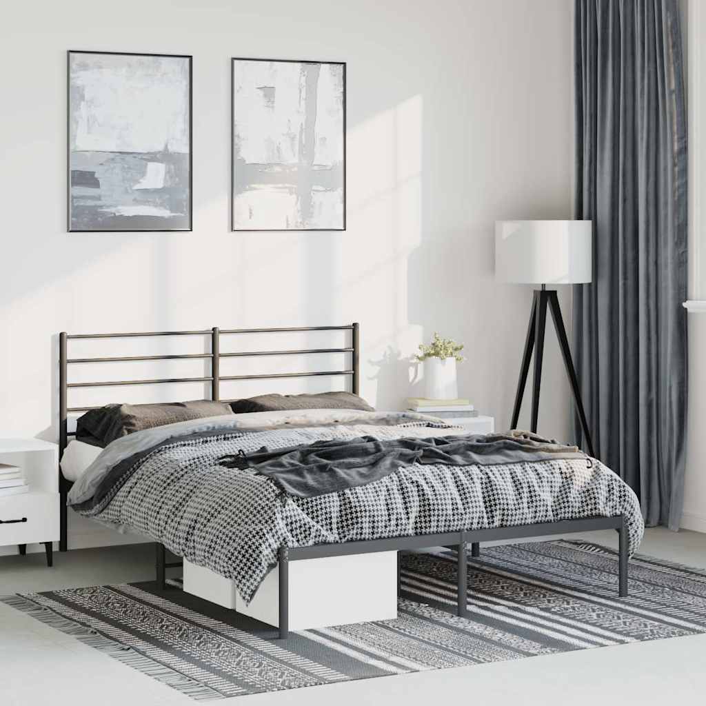 foto del prodotto giroletto con testiera in metallo nero 135x190 cmcod mxl 128623