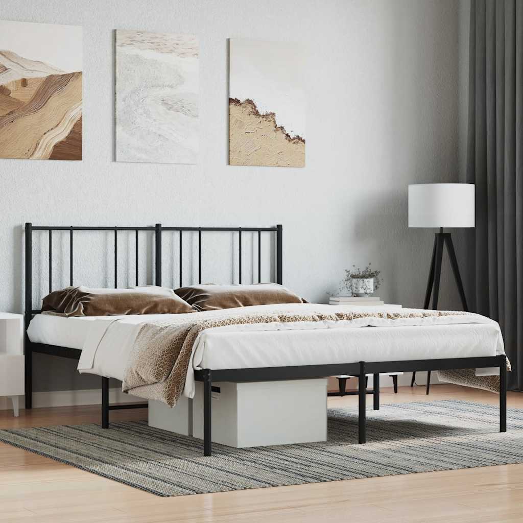 foto del prodotto giroletto con testiera in metallo nero 140x200 cmcod mxl 128559