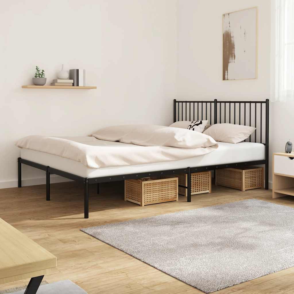 foto del prodotto giroletto con testiera in metallo nero 160x200 cmcod mxl 129674