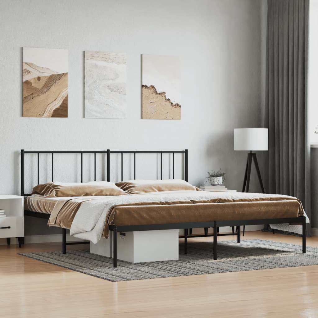 foto del prodotto giroletto con testiera in metallo nero 180x200 cmcod mxl 106270