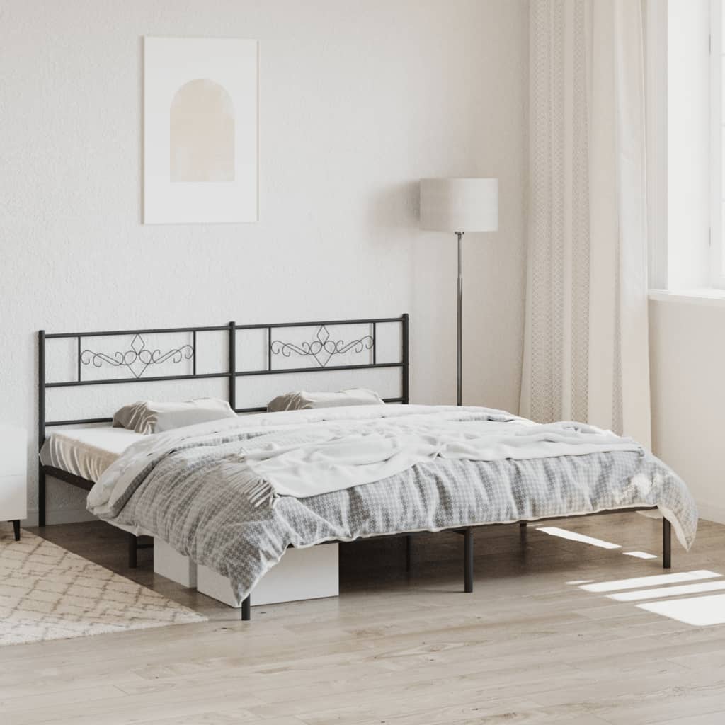 foto del prodotto giroletto con testiera in metallo nero 180x200 cmcod mxl 129790