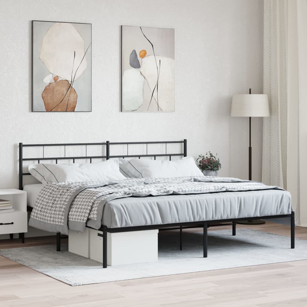 foto del prodotto giroletto con testiera in metallo nero 180x200 cmcod mxl 83226