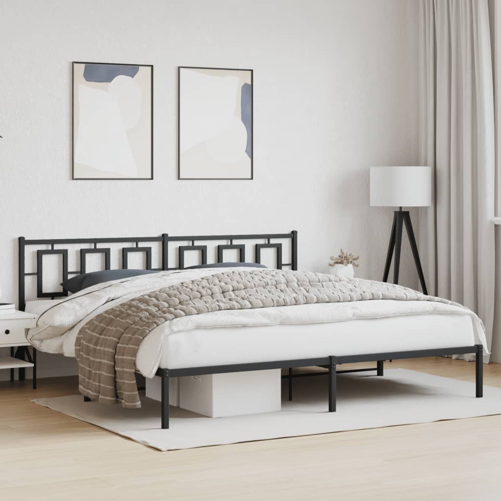 foto del prodotto giroletto con testiera in metallo nero 193x203 cmcod mxl 111884