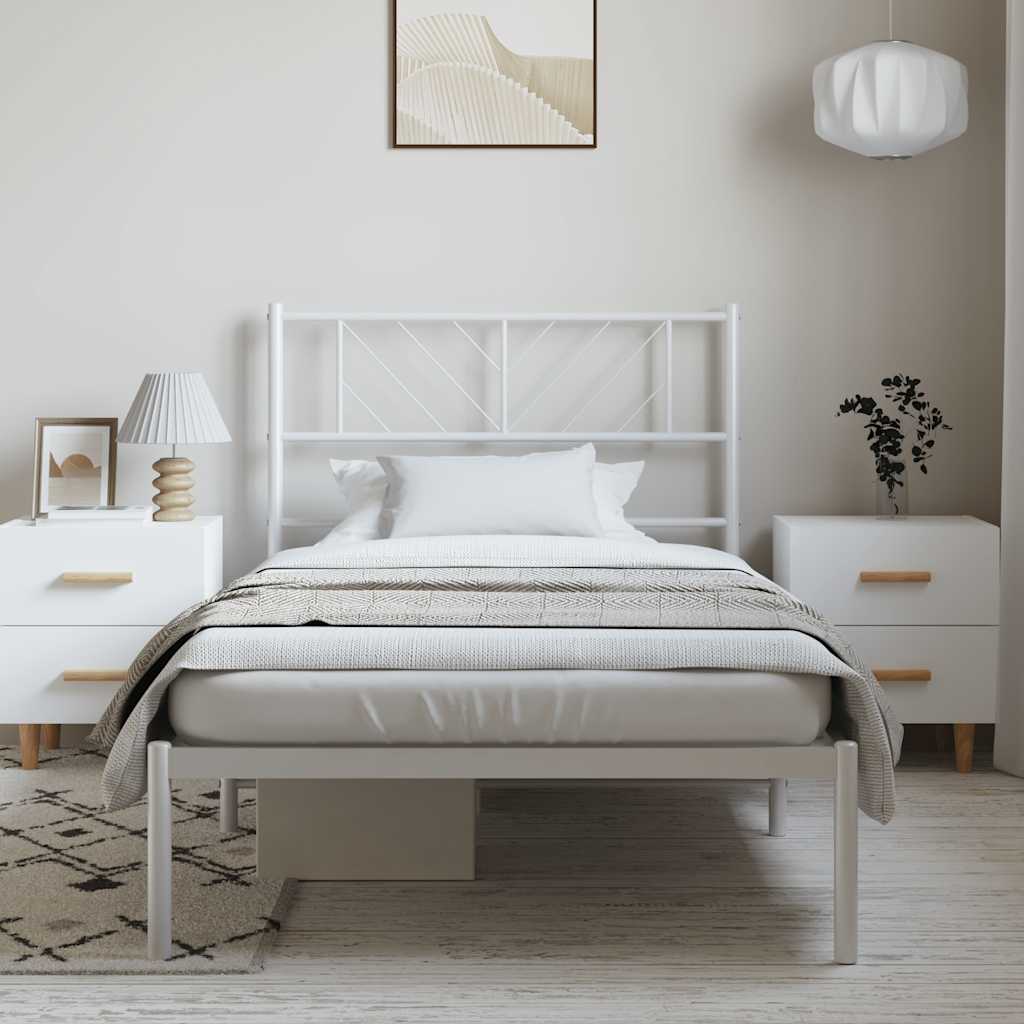 foto del prodotto giroletto con testiera metallo bianco 100x190 cm