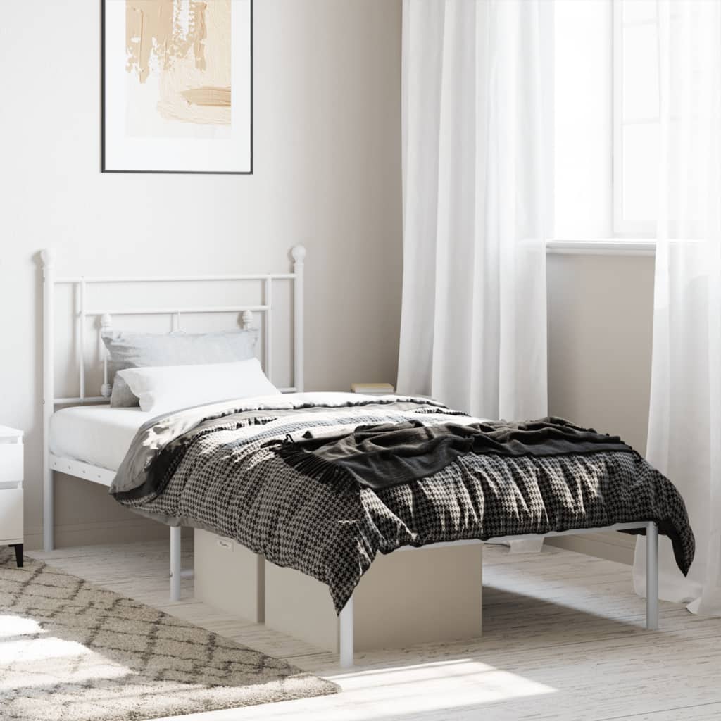 foto del prodotto giroletto con testiera metallo bianco 100x190 cmcod mxl 109698