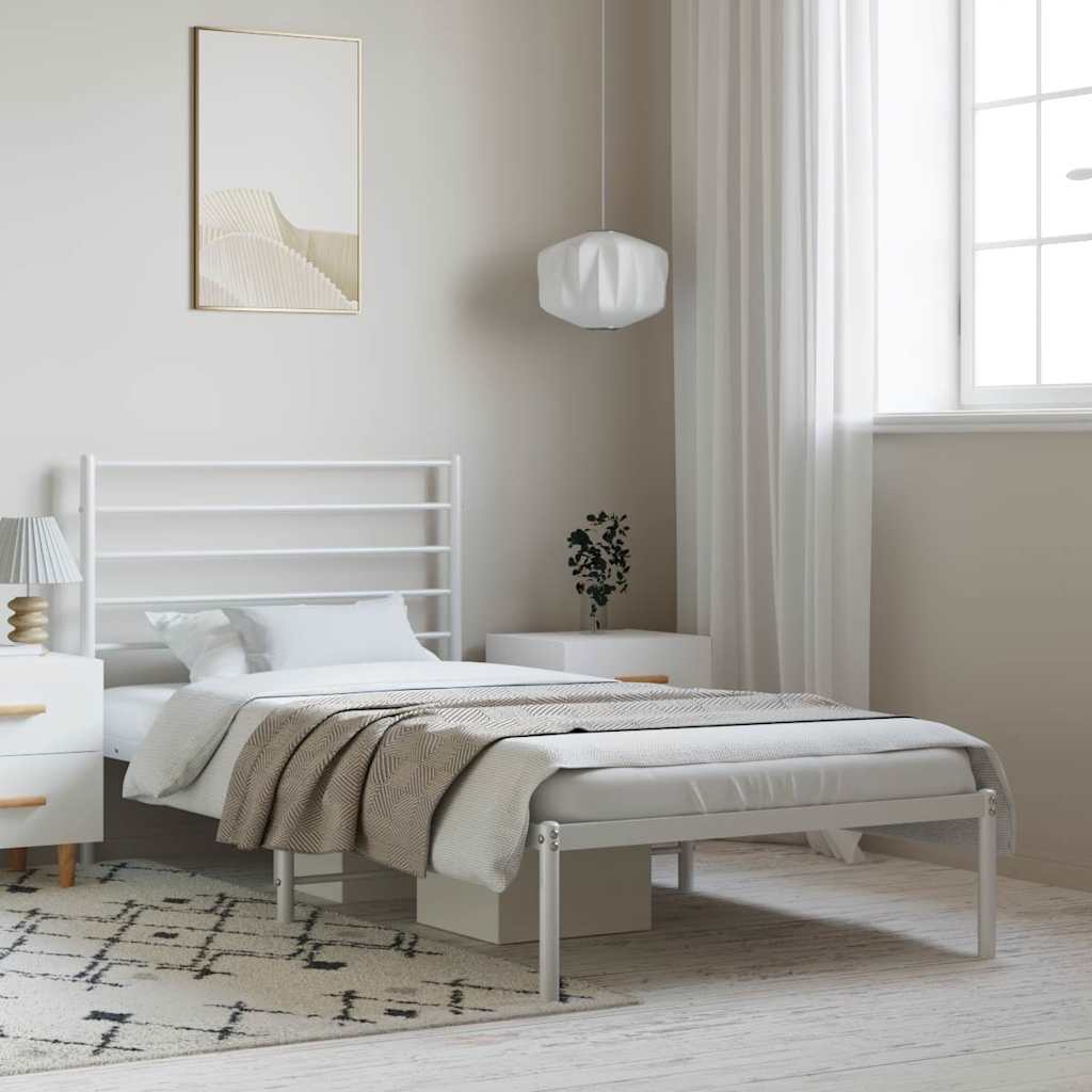 foto del prodotto giroletto con testiera metallo bianco 100x190 cmcod mxl 81292