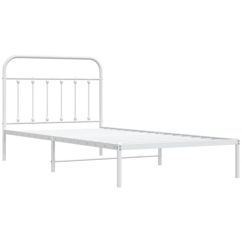 foto del prodotto giroletto con testiera metallo bianco 100x200 cm vidaxl