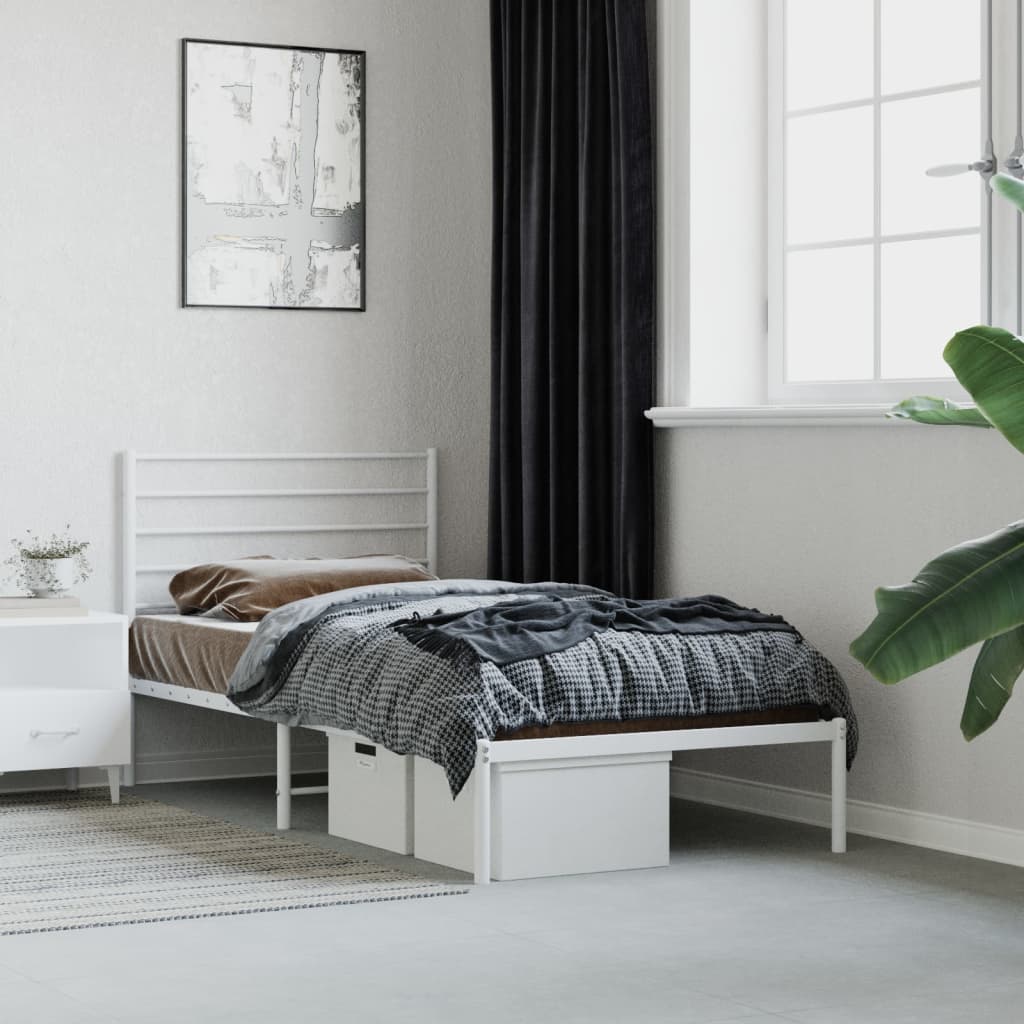 foto del prodotto giroletto con testiera metallo bianco 107x203 cmcod mxl 129216
