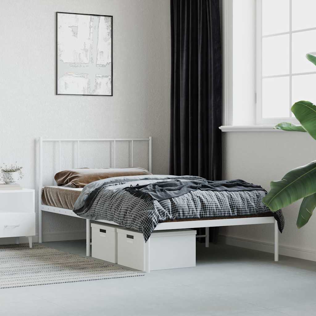 foto del prodotto giroletto con testiera metallo bianco 107x203 cmcod mxl 129507
