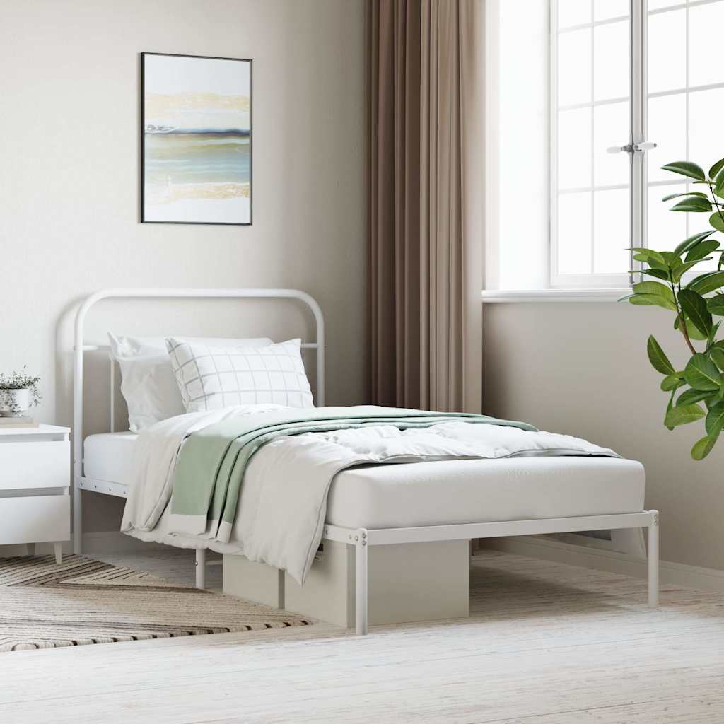 foto del prodotto giroletto con testiera metallo bianco 107x203 cmcod mxl 129509