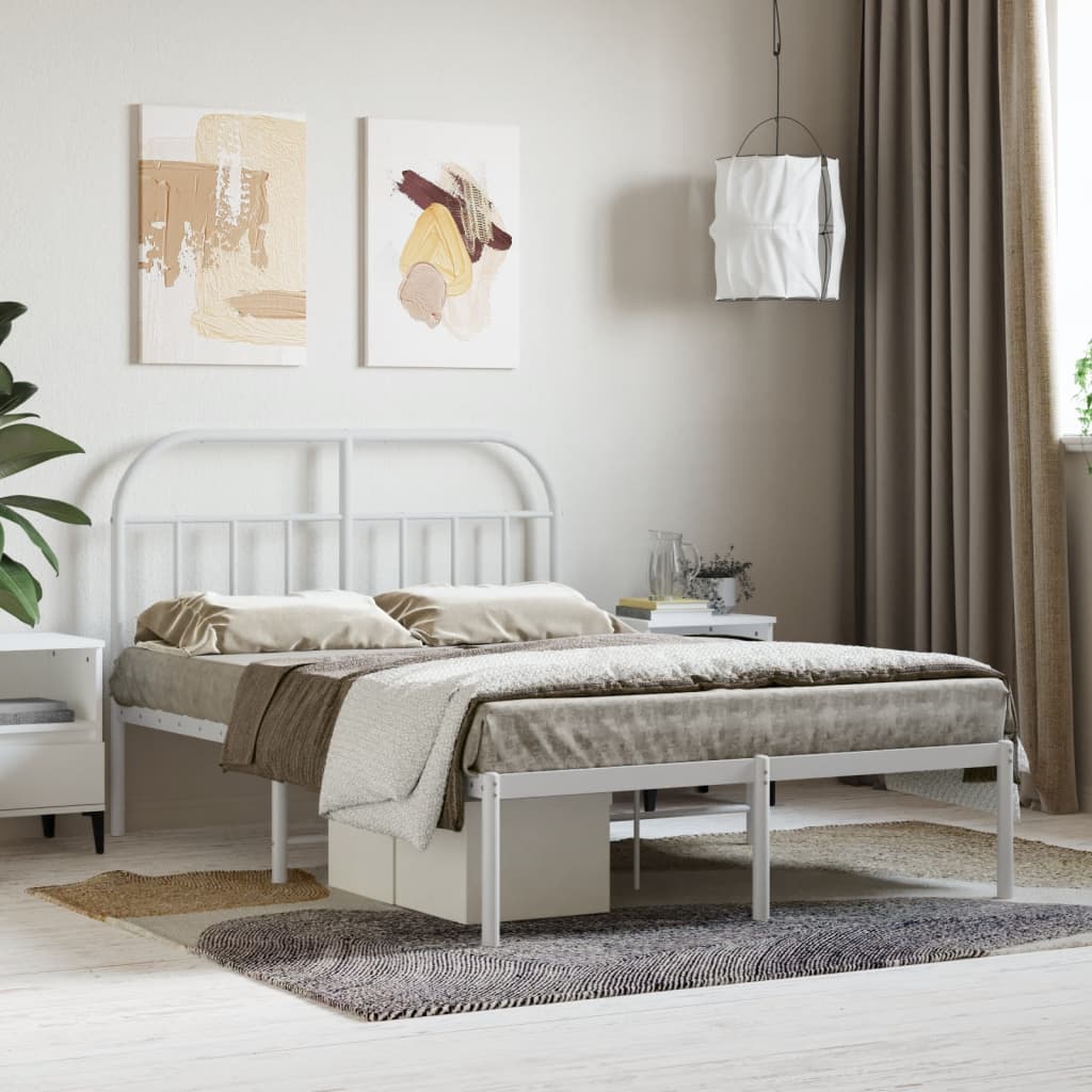 foto del prodotto giroletto con testiera metallo bianco 120x190 cmcod mxl 103106